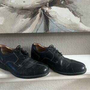 Men's Black Leather Dress Shoes Johnston and Murphy Sz14